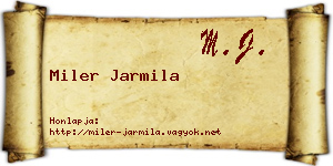 Miler Jarmila névjegykártya